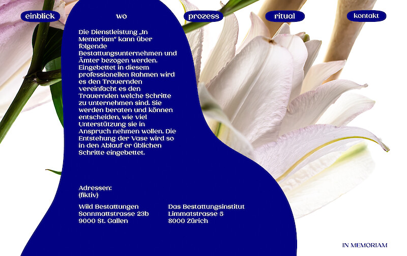 Ergänzende Webseite die eine Übersicht zu „In Memoriam“ gewährt.