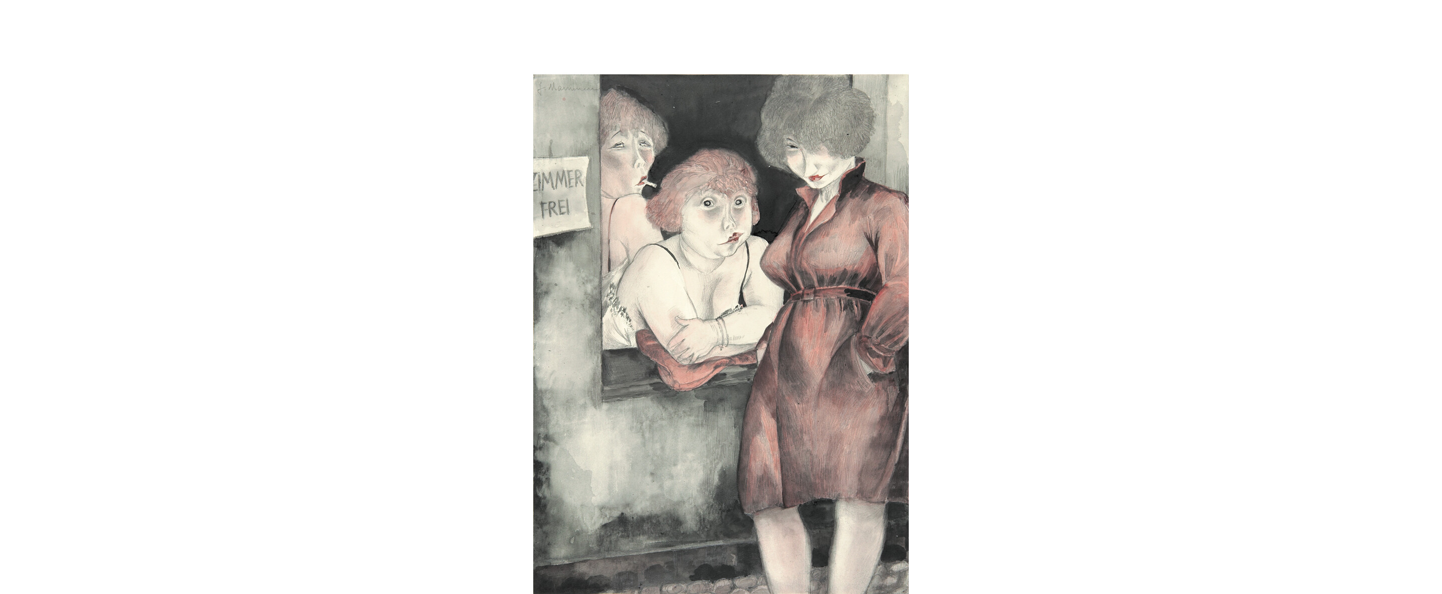Jeanne Mammen: Brüderstrasse (Freie Zimmer), 1930