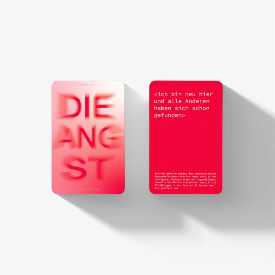 Das Kartenspiel enthält neben dem Basis-Set auch einige leere Karten für eigene «Gänsefüsschen-Gefühle». Damit kann bald an jedem Küchentisch der Schweiz humorvoll und offen über Verzweiflung, Scham und Geborgenheit gesprochen werden.