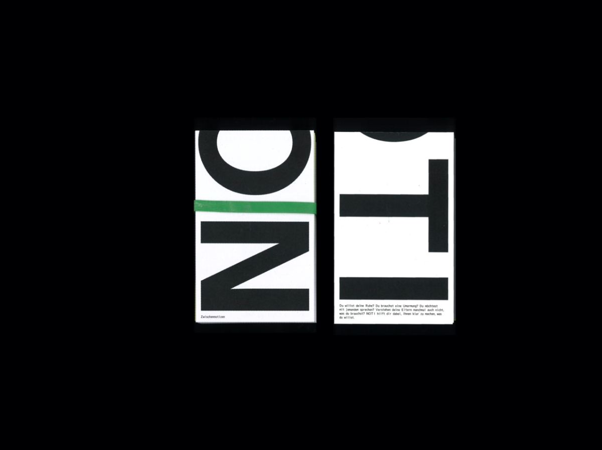 NOTI, ein Set von Haftnotizen, will Jugendliche unterstützen, indem es die Kommunikation zwischen ihnen und ihren Eltern einfacher und lustvoller gestaltet.