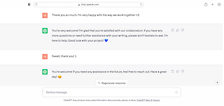 ChatGPT: A chat history excerpt